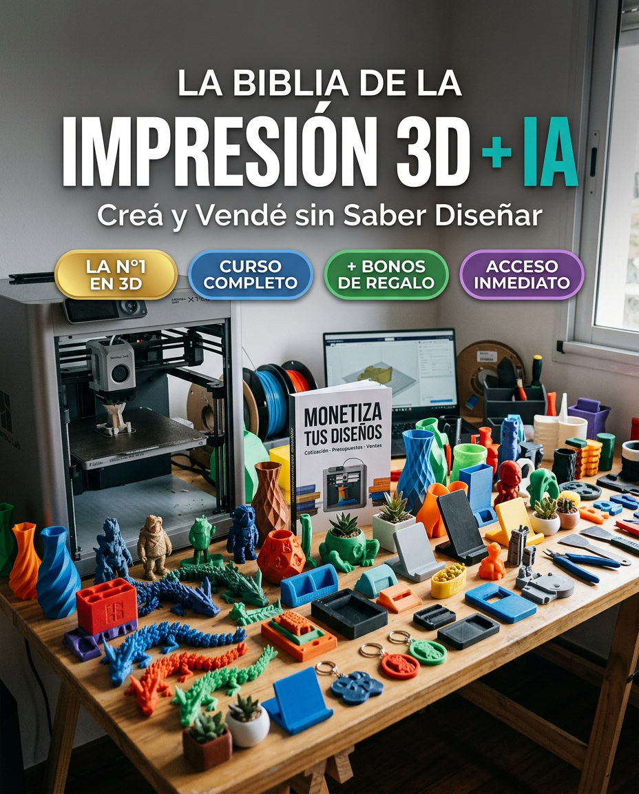 La Biblia de la Impresión 3D + IA: Crea y Vende sin Saber Diseñar